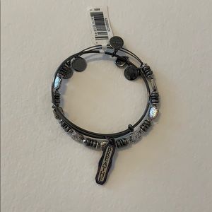 Alex and Ani Breathe Set of 2 in Midnight Silver